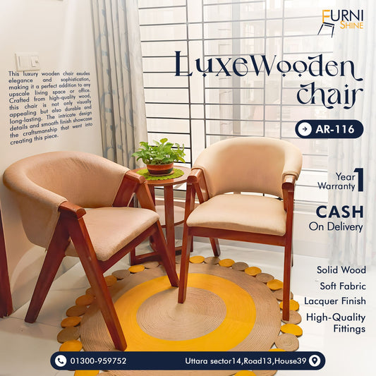 Luxe Wooden Chair & Table Set