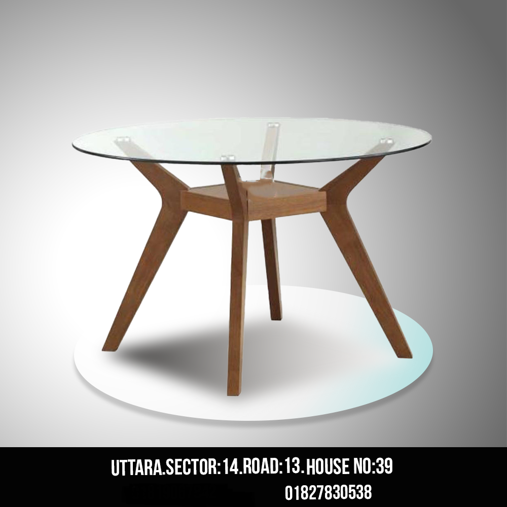 Glass-Top Round Dining Table